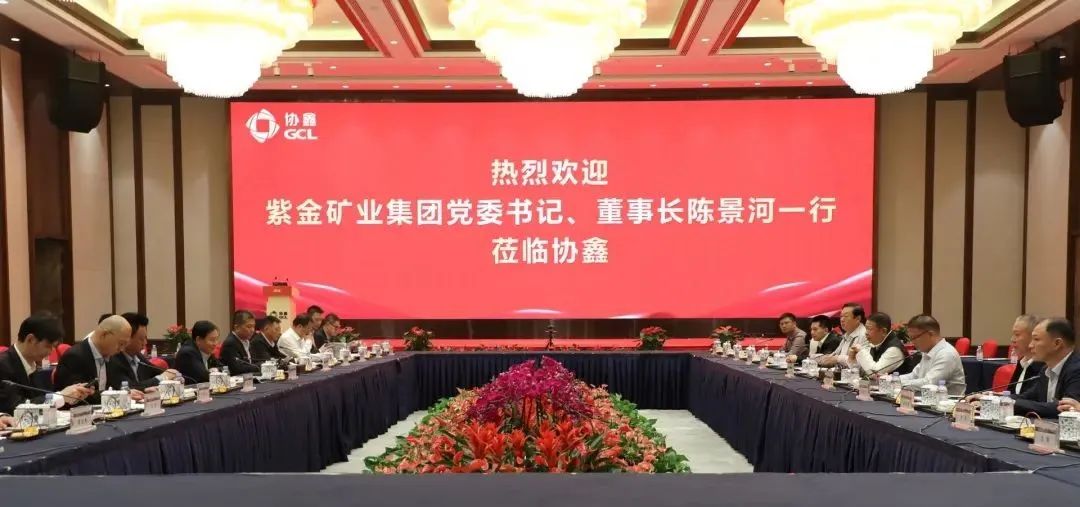 紫金矿业集团董事长陈景河、云博官网董事长王文胜等一行赴协鑫集团访问交流